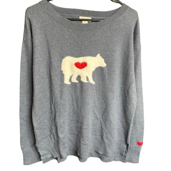 Sundance Mighty Polar Bear Wool Blend Pullover Sweater Blue Women's M - Picture 1 of 6
